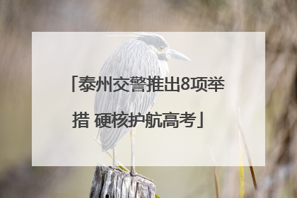泰州交警推出8项举措 硬核护航高考