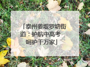 泰州姜堰罗塘街道：护航中高考 呵护千万家
