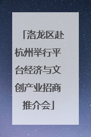 洛龙区赴杭州举行平台经济与文创产业招商推介会