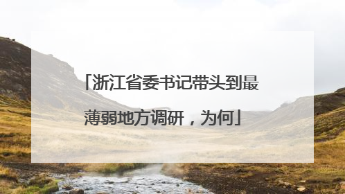 浙江省委书记带头到最薄弱地方调研，为何