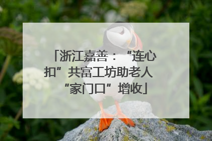 浙江嘉善：“连心扣”共富工坊助老人“家门口”增收