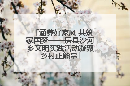 涵养好家风 共筑家国梦——房县沙河乡文明实践活动凝聚乡村正能量