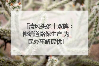 清风头条丨双牌：修缮道路保生产 为民办事解民忧