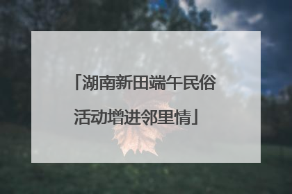 湖南新田端午民俗活动增进邻里情