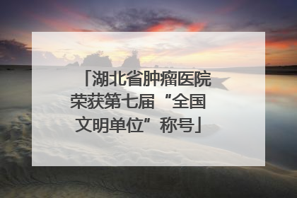 湖北省肿瘤医院荣获第七届“全国文明单位”称号
