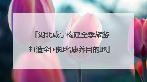 湖北咸宁构建全季旅游 打造全国知名康养目的地