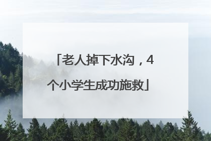 老人掉下水沟，4个小学生成功施救