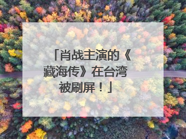 肖战主演的《藏海传》在台湾被刷屏！
