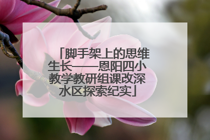 脚手架上的思维生长——恩阳四小教学教研组课改深水区探索纪实