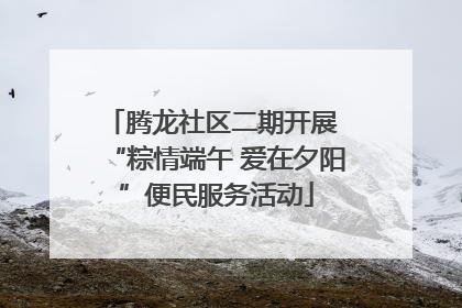 腾龙社区二期开展 “粽情端午 爱在夕阳”便民服务活动