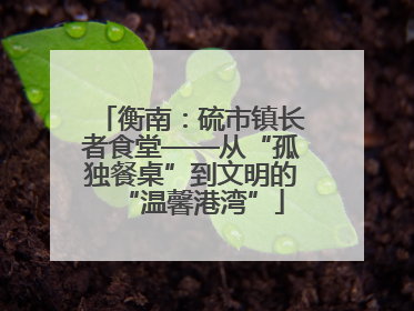衡南：硫市镇长者食堂——从“孤独餐桌”到文明的“温馨港湾”