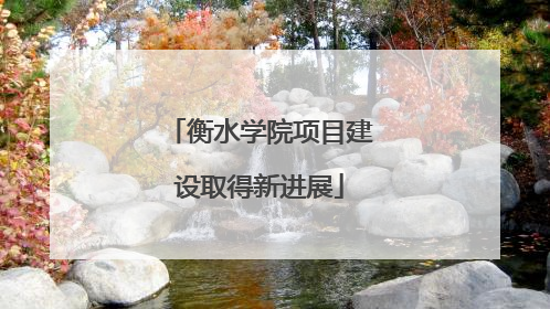 衡水学院项目建设取得新进展
