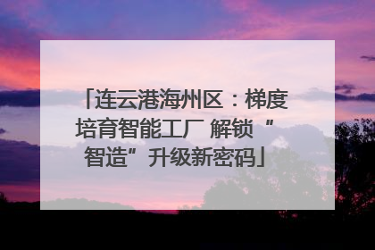 连云港海州区：梯度培育智能工厂 解锁“智造”升级新密码