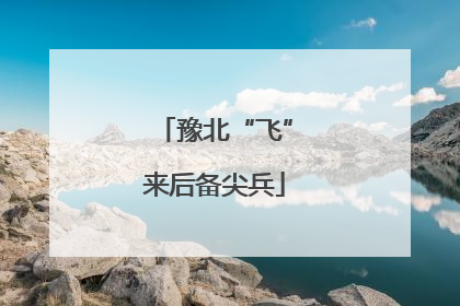 豫北“飞”来后备尖兵