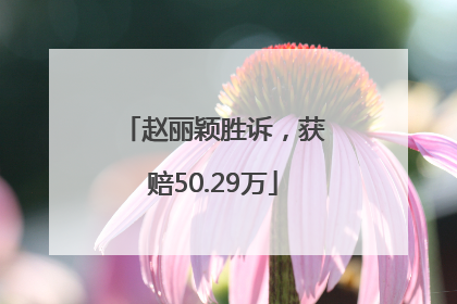 赵丽颖胜诉，获赔50.29万