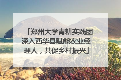 郑州大学青耕实践团深入西华县赋能农业经理人，共促乡村振兴
