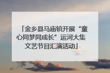金乡县马庙镇开展“童心同梦同成长”运河大集文艺节目汇演活动