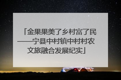 金果果美了乡村富了民——宁县中村镇中村村农文旅融合发展纪实