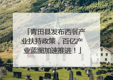 青田县发布西餐产业扶持政策，百亿产业蓝图加速推进！