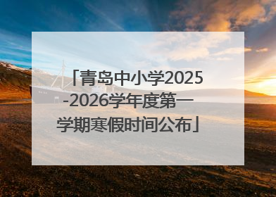 青岛中小学2025-2026学年度第一学期寒假时间公布