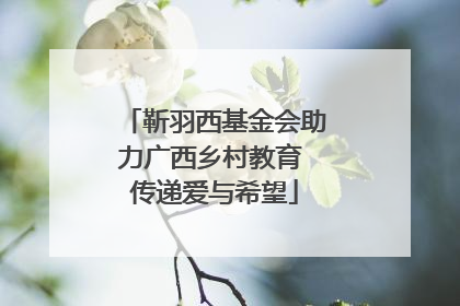靳羽西基金会助力广西乡村教育 传递爱与希望