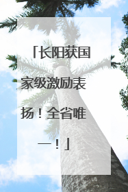 长阳获国家级激励表扬！全省唯一！