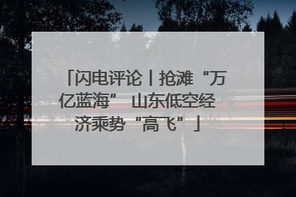 闪电评论丨抢滩“万亿蓝海” 山东低空经济乘势“高飞”