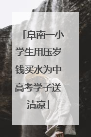 阜南一小学生用压岁钱买水为中高考学子送清凉