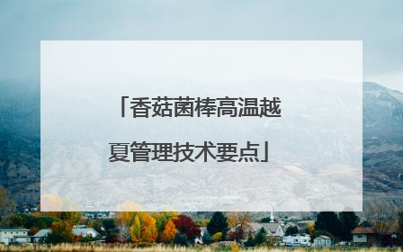 香菇菌棒高温越夏管理技术要点