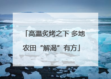 高温炙烤之下 多地农田“解渴”有方