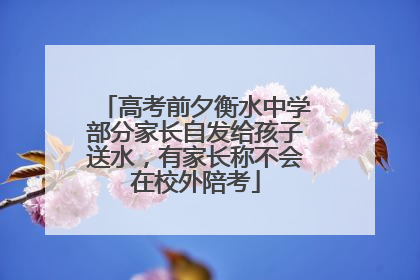 高考前夕衡水中学部分家长自发给孩子送水，有家长称不会在校外陪考