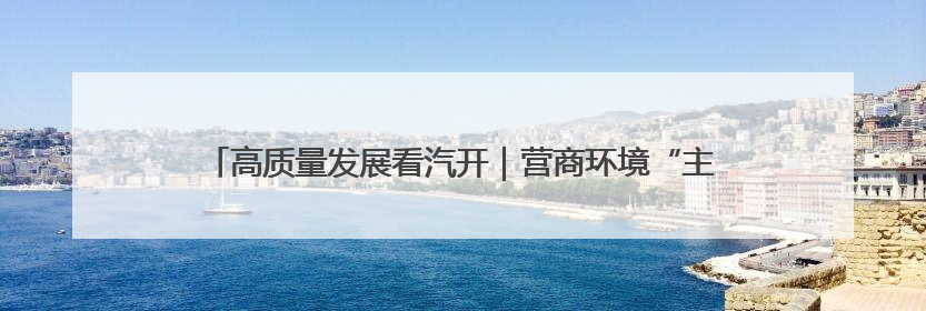 高质量发展看汽开｜营商环境“主引擎” 轰响高质量发展新赛道