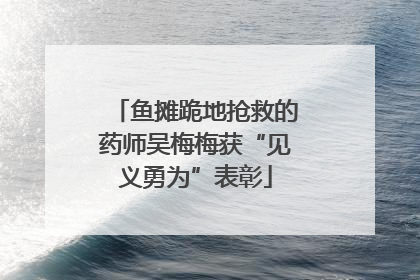 鱼摊跪地抢救的药师吴梅梅获“见义勇为”表彰