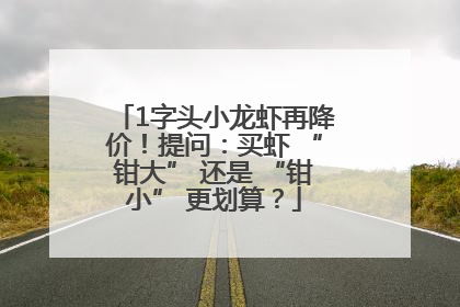 1字头小龙虾再降价！提问：买虾 “钳大” 还是 “钳小” 更划算？