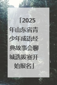 2025年山东省青少年成语经典故事会聊城选拔赛开始报名