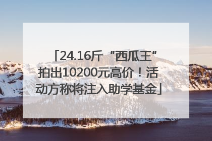 24.16斤“西瓜王”拍出10200元高价！活动方称将注入助学基金