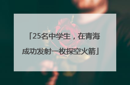 25名中学生，在青海成功发射一枚探空火箭