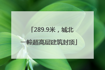 289.9米，城北一幢超高层建筑封顶