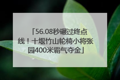 56.08秒碾过终点线！十堰竹山轮椅小将张园400米霸气夺金