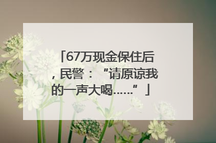 67万现金保住后，民警：“请原谅我的一声大喝……”